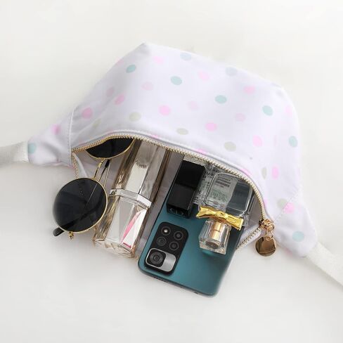 Belt Bag for Women Gingham Ruffle Crossbody Fanny Pack with Adjustable Strap,Fashion Waist Pack Bag Bum bag for Traveling Hiking Cycling Running Casual (Rainbow Plaid) in Saudi Arabia