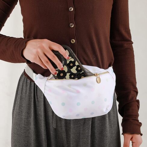 Belt Bag for Women Gingham Ruffle Crossbody Fanny Pack with Adjustable Strap,Fashion Waist Pack Bag Bum bag for Traveling Hiking Cycling Running Casual (Rainbow Plaid) in Saudi Arabia