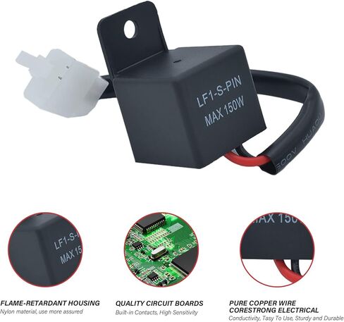 2 دبوس مرحل ومضي LED إلكتروني، مرحل ومضي LED، مرحل ومضي لإشارة الانعطاف للدراجة النارية، وميض التحكم في معدل الفلاش الإلكتروني. in Kuwait