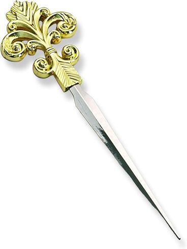 فتاحة رسائل فلور دي ليز، ذهبي وفضي، صندوق هدايا - 7.25 بوصة in Kuwait