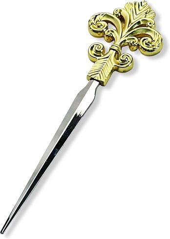 فتاحة رسائل فلور دي ليز، ذهبي وفضي، صندوق هدايا - 7.25 بوصة in Kuwait