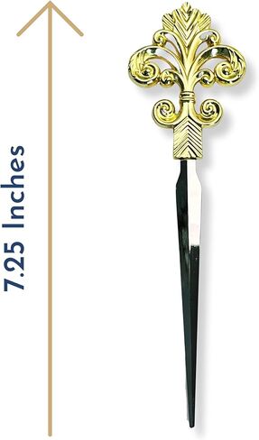 فتاحة رسائل فلور دي ليز، ذهبي وفضي، صندوق هدايا - 7.25 بوصة in Kuwait