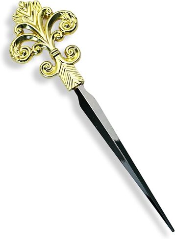 فتاحة رسائل فلور دي ليز، ذهبي وفضي، صندوق هدايا - 7.25 بوصة in Kuwait