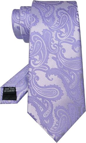 JEMYGINS Mens Paisley Tie and Pocket Square,Lapel Pin,Cufflinks,Tie Clip Sets with Gift Box 5PCS in Saudi Arabia