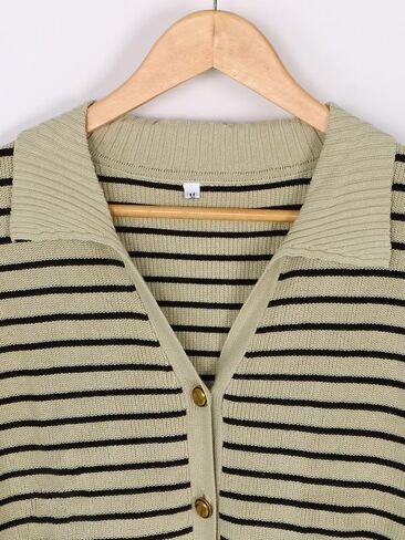 HDLTE Striped Sweater Vest for Women - Button Up Work Tank Tops Cardigan Business Casual Outfits Trendy Knit Shirt 2024 in Saudi Arabia