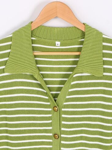 سترة سترة مخططة HDLTE للنساء - قطع علوية للعمل بأزرار علوية، سترة عمل غير رسمية، قميص منسوج عصري 2024 in Kuwait