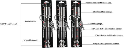 Bulletproof Stainless Steel Trailer Hitch Locking Pin with Weather Resistant Rubber Cap, 5/8" Diameter - Universal Fit - 1 Pack in Saudi Arabia