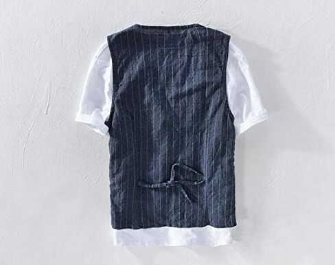 Men's Summer Casual Cotton Linen Sleeveless Thin Vest Beach Waistcoat in Saudi Arabia