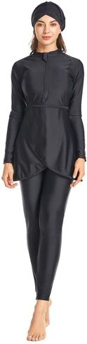 Muslim Swimsuit for Women Modest Swimwear Burkini Islamic Swimming Suit Plus Size Long Sleeve Bathing Suit in Kuwait