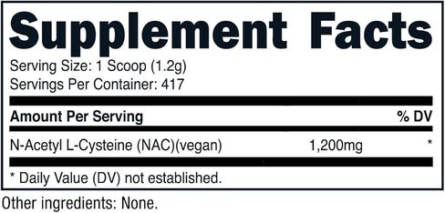 Nutricost N-Acetyl L-Cysteine (NAC) Powder 250 Grams - Vegan NAC, Non-GMO, Gluten Free in Kuwait