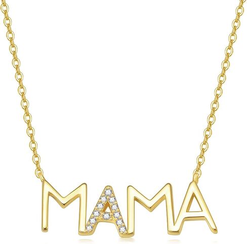 14K Gold Moissanite Mom Necklace for Women Mama Necklace for Mother's Day Birthday New Mom Mom to Be Gifts in Saudi Arabia
