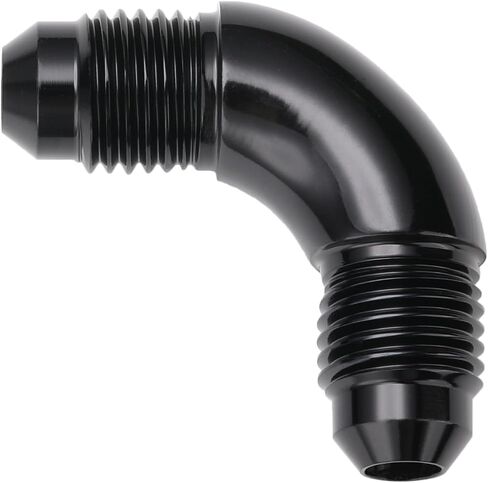 90 Degree 10AN Male to 10AN Male Flare Full Flow Union Fitting Adapter Aluminum Black in Saudi Arabia
