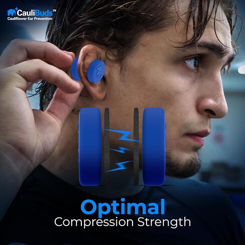 CauliBuds™ Cauliflower Ear Magnets - Premium Silicone Magnet Compression Kit for Cauliflower Ear Prevention & Treatment in BJJ, Wrestling, MMA, & Rugby - Minimize Ear Draining (Black) in Kuwait