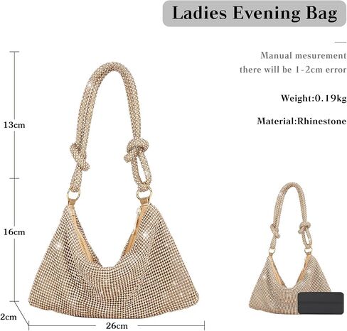 Women Rhinestone Evening Bag Crystal Clutch Bag Glitter Sparkly Handbag Wedding Purse in Kuwait