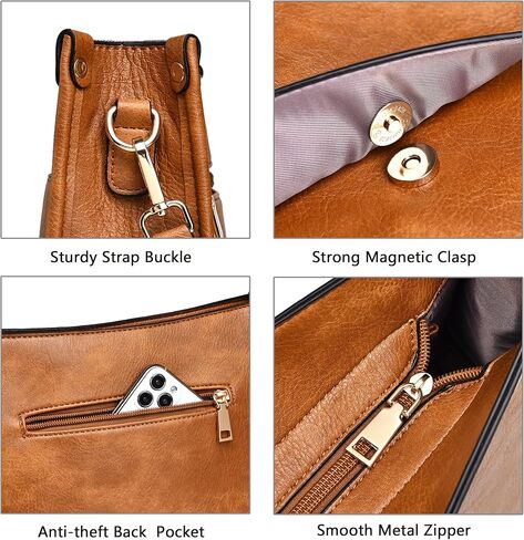 حقائب كروس للنساء من الجلد وحقائب يد مكونة من قطعتين مع حقيبة كتف عصرية بحزام جيتار ملون in Kuwait