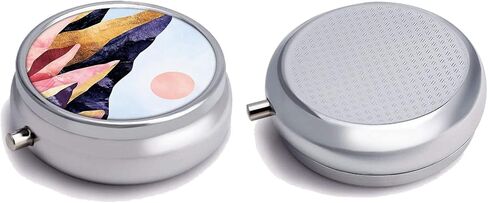 صندوق حبوب دواء مستدير من Udoosun، محفظة جيب صغيرة مزخرفة مكونة من 3 أقسام، محمولة للسفر، دواء فيتامين، حامل منظم لحبوب منع الحمل، زهرة اللوتس المائية الزرقاء، 1.97 × 1.97 × 0.8 بوصة (عبوة من قطعة واحدة) in Kuwait