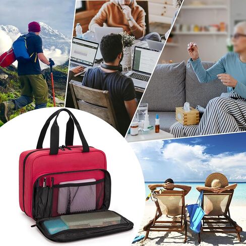 CURMIO Pill Bottle Organizer Portable Medicine Bag, Lockable Prescription Bottle Storage for Pill Bottles, Vitamins, Medical Supplements for Home Storage and Travel, Black (Empty Medicine Bag) in Kuwait