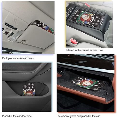 FOR U DESIGNS Leather Car Document Holder Glove Box,Sunflower Butterfly Heart Design Auto Vehicle Card Paperwork Glove Box Organizer for Driver License,Insurance Card and Other Essentials in Saudi Arabia