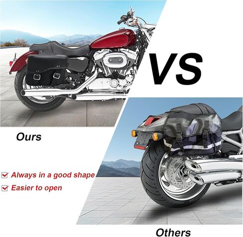 حقائب سرج الدراجات النارية من الجلد الصناعي من Dream Apparel تُرمي فوق حقائب السرج، حقائب جانبية للدراجات النارية من مادة PVC لسيارة Honda Shadow Sportster Softail Dyna V-star (أسود) in Kuwait