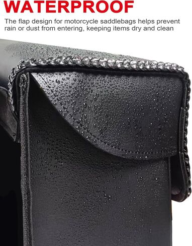 حقائب سرج الدراجات النارية من الجلد الصناعي من Dream Apparel تُرمي فوق حقائب السرج، حقائب جانبية للدراجات النارية من مادة PVC لسيارة Honda Shadow Sportster Softail Dyna V-star (أسود) in Kuwait
