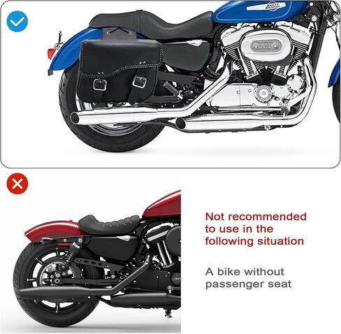 حقائب سرج الدراجات النارية من الجلد الصناعي من Dream Apparel تُرمي فوق حقائب السرج، حقائب جانبية للدراجات النارية من مادة PVC لسيارة Honda Shadow Sportster Softail Dyna V-star (أسود) in Kuwait
