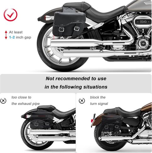 حقائب سرج الدراجات النارية من الجلد الصناعي من Dream Apparel تُرمي فوق حقائب السرج، حقائب جانبية للدراجات النارية من مادة PVC لسيارة Honda Shadow Sportster Softail Dyna V-star (أسود) in Kuwait