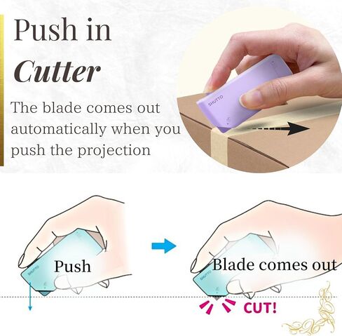 SUN-STAR 2 Way Cutter Package Box Opener and Portable Letter Opener for Home and Office SHUTTO, Black in Saudi Arabia