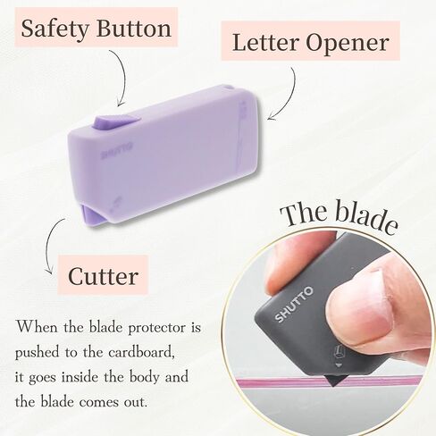 SUN-STAR 2 Way Cutter Package Box Opener and Portable Letter Opener for Home and Office SHUTTO, Black in Saudi Arabia