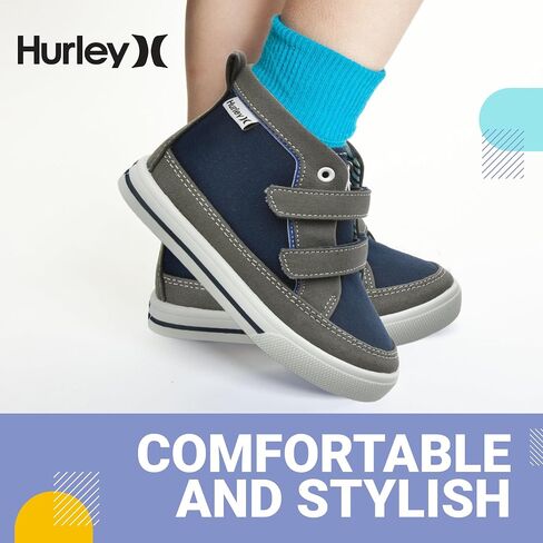Hurley Kids Shoes for Toddlers and Little Kids, Two Strap Adjustable Closure for Easy On and Off, Stylish and Comfortable for All Day Use Perfect for Boys and Girls in Saudi Arabia