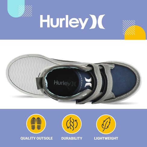Hurley Kids Shoes for Toddlers and Little Kids, Two Strap Adjustable Closure for Easy On and Off, Stylish and Comfortable for All Day Use Perfect for Boys and Girls in Saudi Arabia