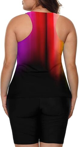 LALAGEN Women's 2024 Plus Size Tankini Swimsuit Rash Guard Capris Athletic Two Piece Swimwear Bathing Suits for Women S-5X in Saudi Arabia