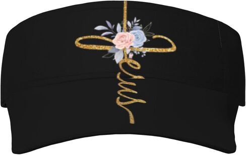 Jesus Christ Cross Faith Visor Hat, Fashion Sports Sun Visor Hat, Adjustable Golf Hats for Women Men in Kuwait