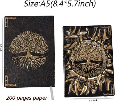 Embossed Leather Journal Writing Notebook - Antique Handmade Leather Daily Notepad Sketchbook, Travel Diary & Notebooks to Write in, Phoenix Gift For Men & Women, with Golden Classic Pen, (Bronze) in Saudi Arabia
