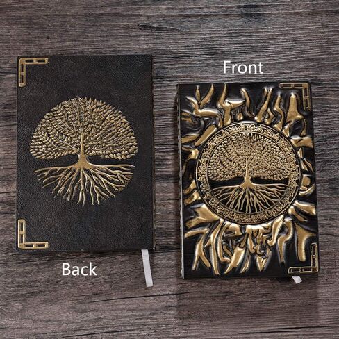Embossed Leather Journal Writing Notebook - Antique Handmade Leather Daily Notepad Sketchbook, Travel Diary & Notebooks to Write in, Phoenix Gift For Men & Women, with Golden Classic Pen, (Bronze) in Saudi Arabia