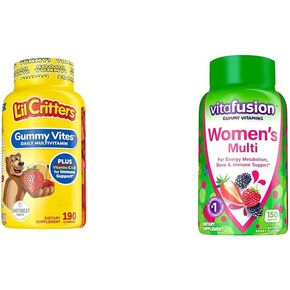 L’il Critters Gummy Vites Daily Gummy Multivitamin for Kids & Vitafusion Womens Multivitamin Gummies