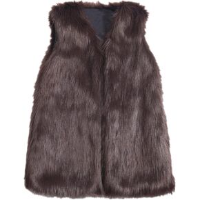 Men's Autumn Winter Sleeveless Faux Fur Vest Coat Faux Fox Fur Jacket Outwear