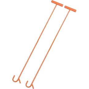 5th Wheel Pin Puller 31.5" Length Wheel Puller Hook T-Handle Double Hook Rustproof Non-Slip for Releasing The 5th Wheel Lock Pushing & Pulling, A3 Steel, 2pcs, Green