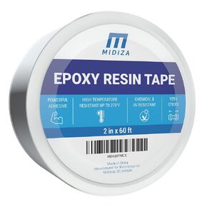 Midiza Resin Tape for Epoxy Resin Molding - High Temperature Resistant Thermal Silicone Adhesive Tape - Easy Peel Epoxy Release Tape for River Tables & Crafts - 2 in Wide 246 ft Long Epoxy Resin Tape
