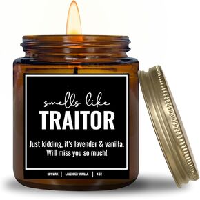 YouNique Designs New Job Candle for Women, 4 Ounces, Going Away Candle for Coworker, Coworker Leaving Candle for Women, Farewell, Goodbye, All Natural Soy Aromatherapy Candles (Lavender&VanillaA 4oz)
