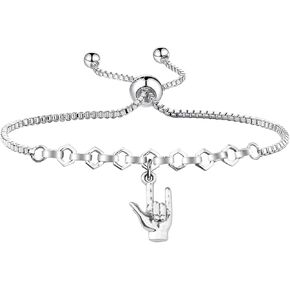 Sign Language Key Ring I Love You Hand Sign Language Charm Jewelry ASL Jewelry Deaf Awareness Gifts