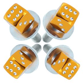 Dice License Plate Screw Fasteners Kit 4 Pcs License Plate Bolts Decoration Stainless Steels Aluminum Alloy Universal Fit Most Cars Truck Motorcycle (Black)