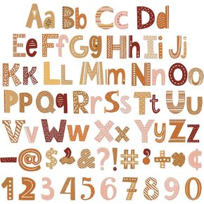 76 Pcs Letters Combo Pack Classroom Black Alphabet Letters Numbers Punctuation & Symbol Colorful Mini Cutouts Alphabet Card for Bulletin Boards Display Board Decor