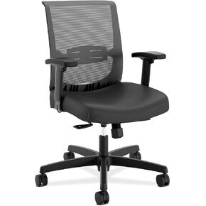 HON Convergence Ergonomic Office Chair Back Support Mesh Computer Chair - Home Office Desk Chairs with Adjustable Arms, Lumbar Support, Rolling Swivel Wheels, Comfortable Synchro-Tilt Recline - Navy