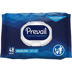 Prevail Soft Pack Adult Washcloths - Unisex Adult Incontinence Wipes - Disposable Adult Wipes for Men & Women - 12"x 8", 576 Count (12 Packs of 48)