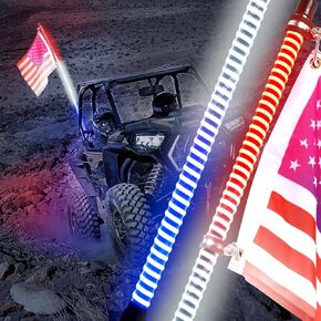 2FT Whip Light,2024 Upgraded COB Whip Light,Single Orange Color Antenna Whips fit for UTV ATV Polaris RZR SXS Can-Am