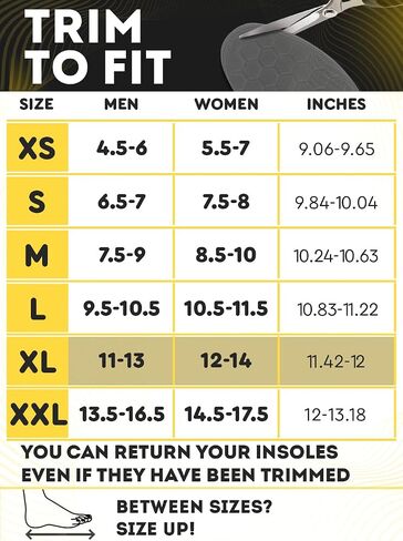 CRUVHEAL Work Boot Insoles Men Anti-Fatigue Shoe Inserts Low Arch Black, XL | Work insoles for men and women that fit work boots and keep feet comfortable when standing all day in Saudi Arabia