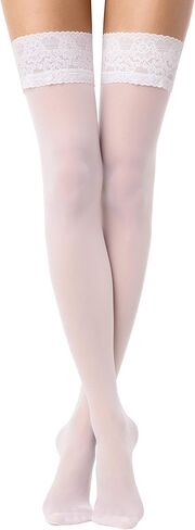 Conte Semi Opaque Thigh Highs Self-Supported Stockings Silicone Lace Top Stay Ups Class 40 Den in Saudi Arabia