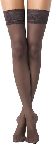 Conte Semi Opaque Thigh Highs Self-Supported Stockings Silicone Lace Top Stay Ups Class 40 Den in Saudi Arabia