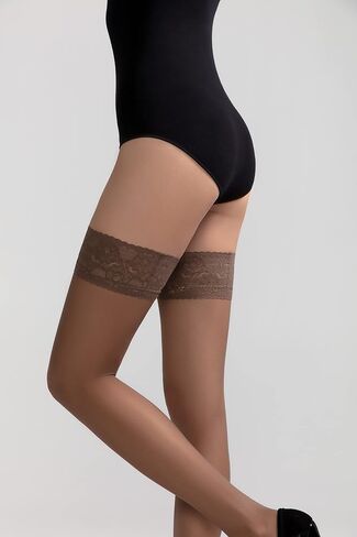 Conte Semi Opaque Thigh Highs Self-Supported Stockings Silicone Lace Top Stay Ups Class 40 Den in Saudi Arabia