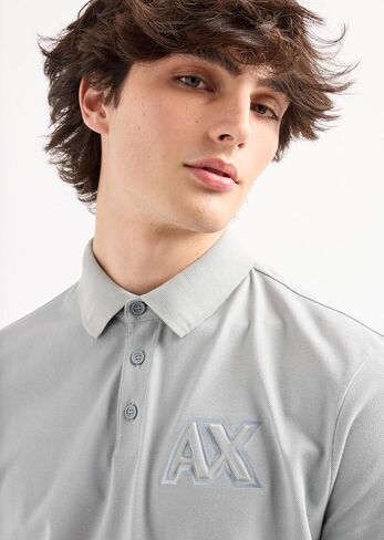 Armani Exchange Men's Regular Fit Shiney Logo Polo in Saudi Arabia